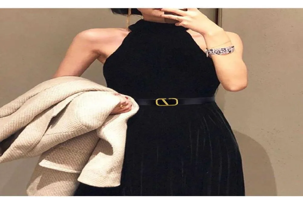 Womens Belt 30CM Letter V Smooth Buckle Business Casual Waistband Luxury Brand Jeans Dress Decorative Belt Whole7718384