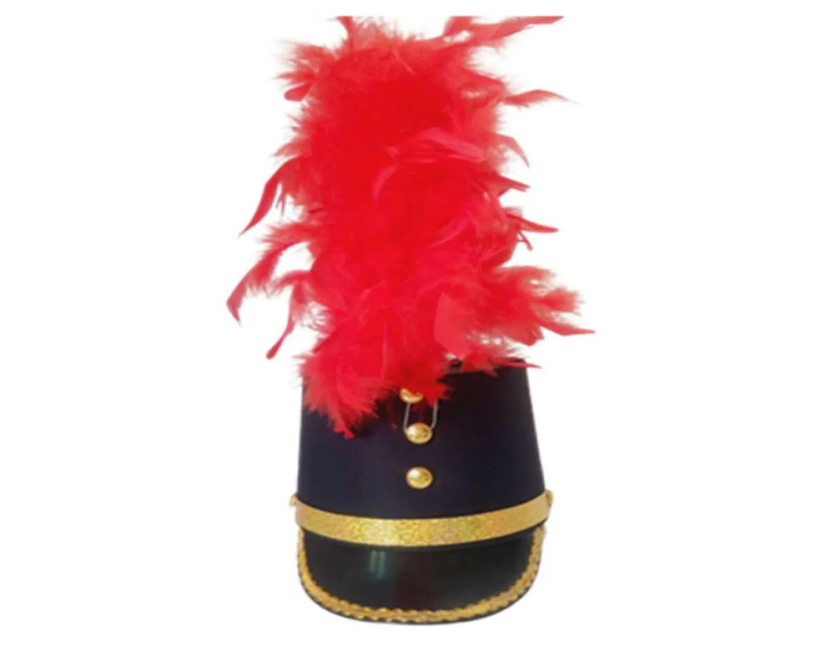 Cappelli a cilindro unisex per prestazioni militari con copricapo da festival di piume, copricapo per tamburo, accessori per ballerini di carnevale, cantanti6579124