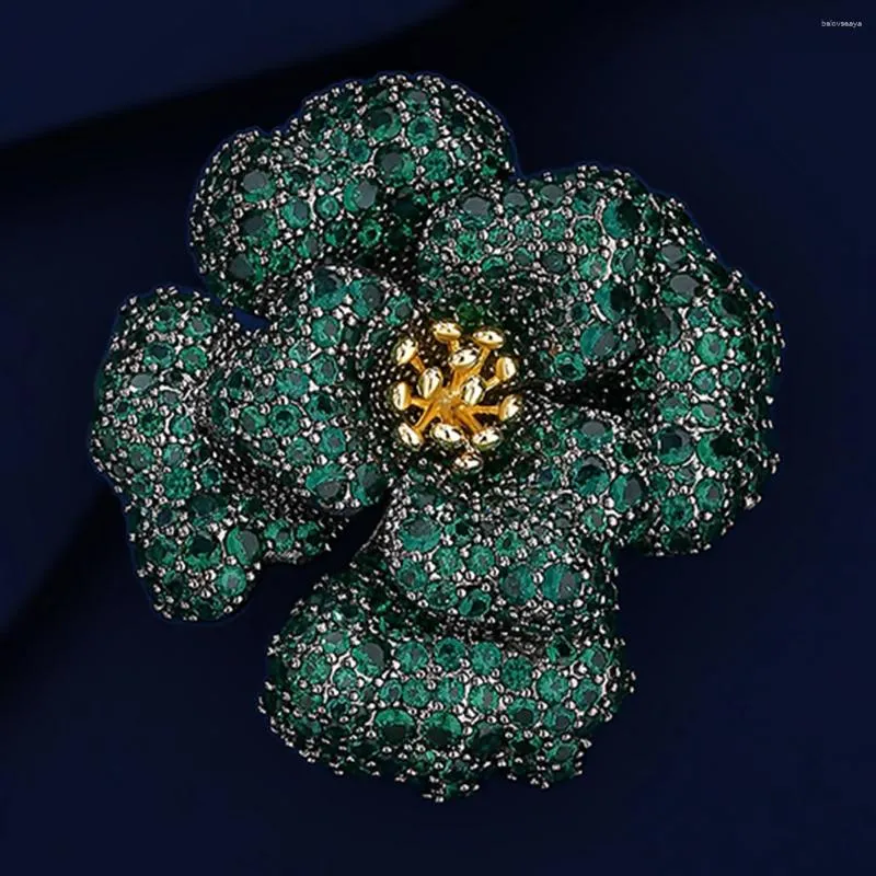 Broschen SUYU 2023 Damen-Luxus-Brosche, exquisites Temperament, lila, grüne Rose, Urlaubsgeschenk