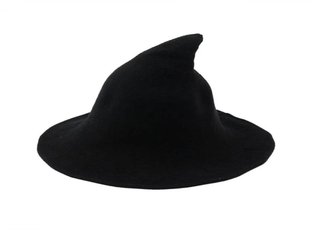 Cappello da strega diversificato lungo il berretto di lana di pecora Cappello da pescatore lavorato a maglia Moda femminile Secchio per lavabo a punta per Halloween313762483364