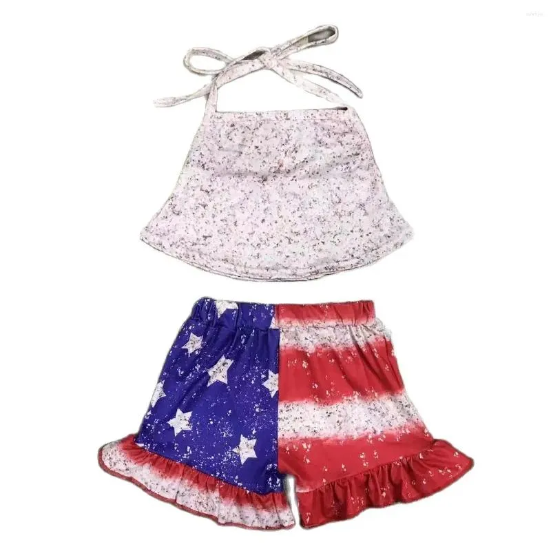 Комплекты одежды, одежда для маленьких мальчиков, 4 июля, национальный флаг независимости, детский летний шелковый комплект с короткими рукавами Gallus