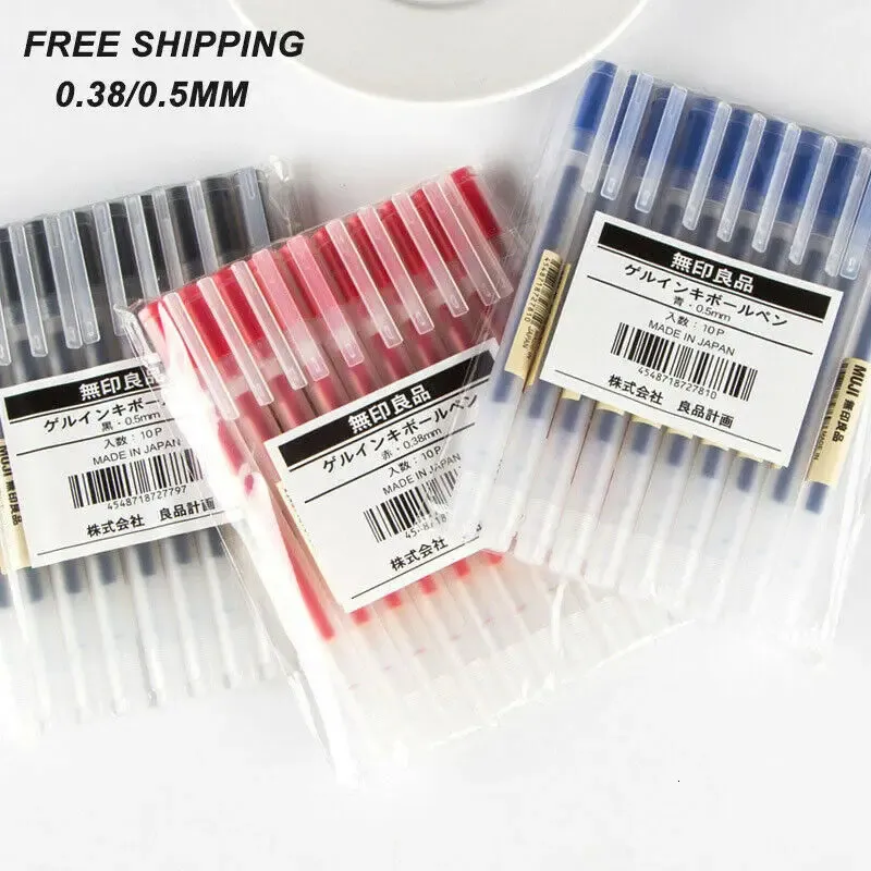 10 MUJI MoMA Gel Ink Ballpoint erasable pens - Japan Black 10 MUJI MoMA Gel Ink Ballpoint erasable pens - Japan Black