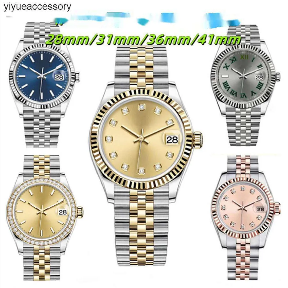 Reloj con movimiento Reloj de alta calidad para hombres y mujeres 31 mm 36 mm 41 mm Movimiento mecánico 28 mm Movimiento de cuarzo Cadena de acero 904 Espejo de zafiro resistente al agua