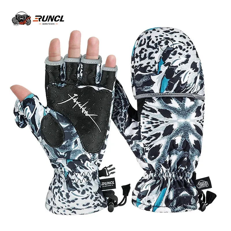 RUNCL Winter Fishing Gloves Warm Fingerless Mittens with 3M Thinsulate Mittens Men Women Skiing Gloves For Ice Fishing Hunting 231228