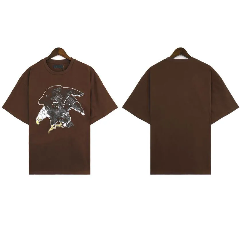 Мужская футболка дизайнерская рубашка с рисунком орла мужская футболка мужская черная футболка женская одежда модное письмо простой круглый вырез с короткими рукавами и принтом