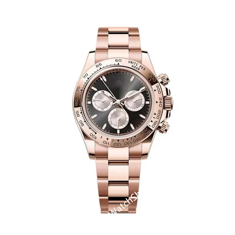 For Watch Men rlx fake watch Automatic Mechanical montre de luxe 40mm Folding Buckle Gold Hardlex Waterproof Stopwatch luxurious Male wristwatch brand watches