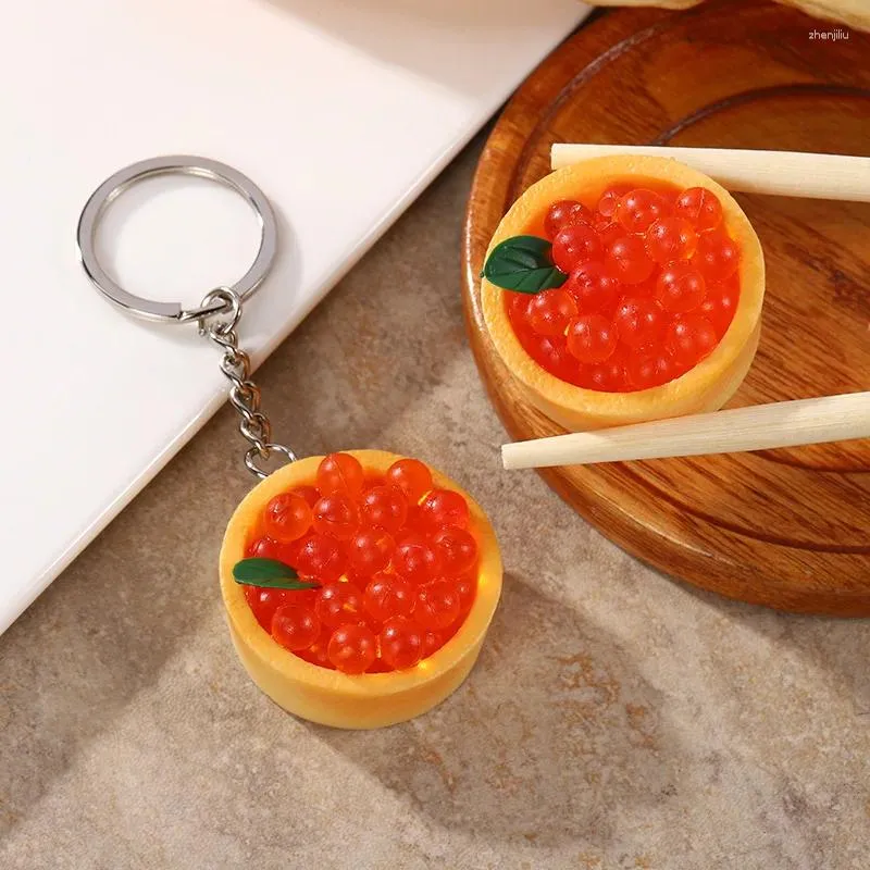 Porte-clés tarte aux œufs porte-clés créatif modèle de petit-déjeuner occidental accessoires de jouets simulation accessoires de décoration alimentaire sac de voiture pendentif cadeau