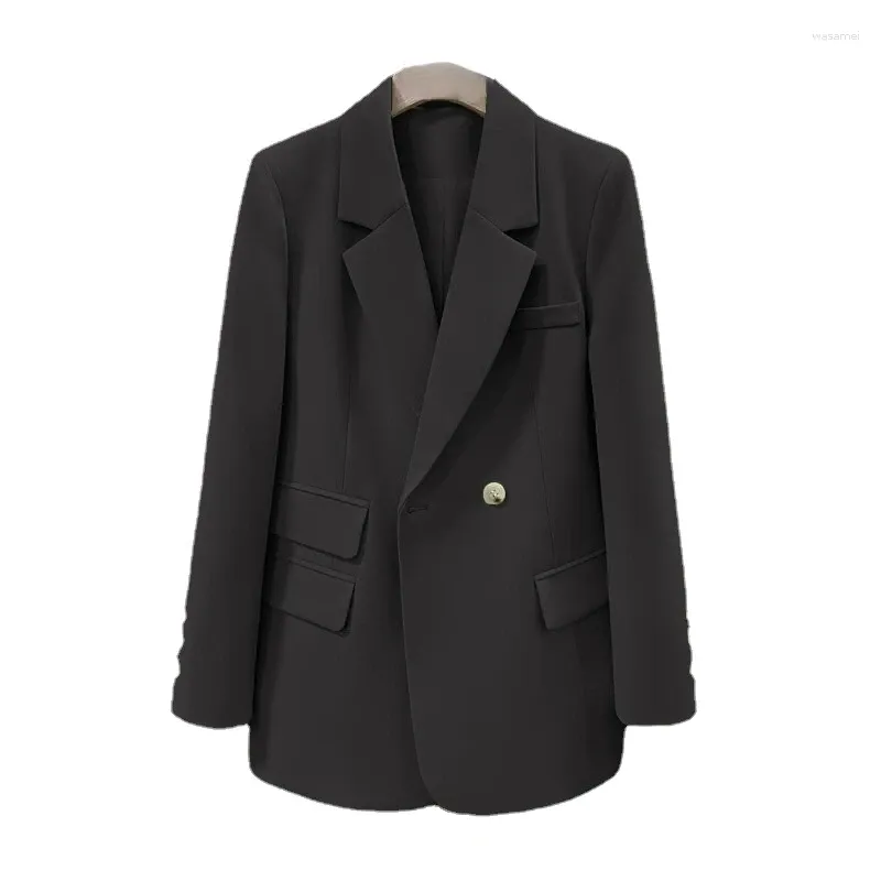 Costumes pour femmes Blazer noir femmes printemps automne mode coréenne vêtements d'extérieur veste ample bureau dame manteaux femme décontracté hauts