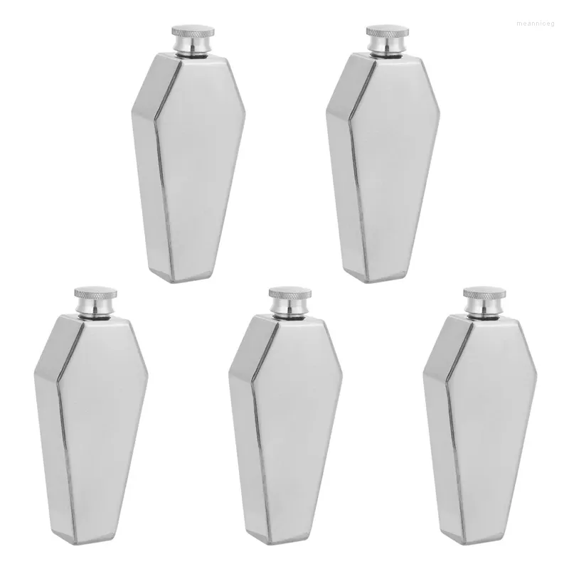 Flacons de hanche 5X Mini flacon 100ML personnalisé cercueil forme en acier inoxydable Flagon voyage vin Pot Bar fournitures cadeau pour hommes