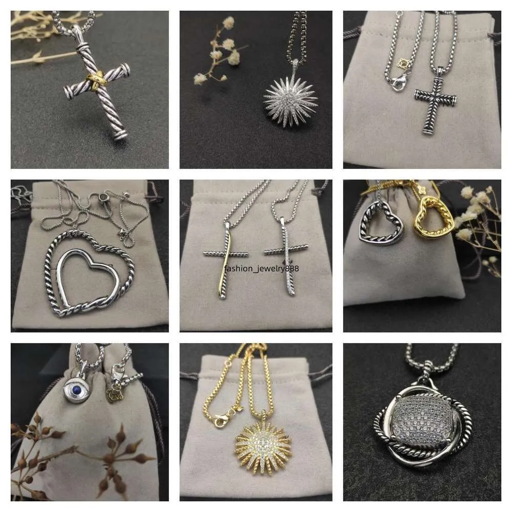 klassieke religieuze hanger ketting ontwerper voor mannen twist kabel dubbele X zeshoekige ster ingelegde kristallen ketting kettingen DY retro vintage heren sieraden cadeau voor vrouwen