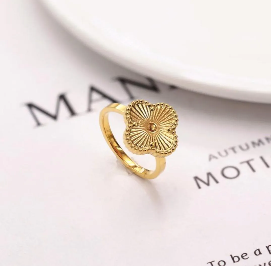 Luxur Design Black Gold Clover Wedding Ring for Women0127900881