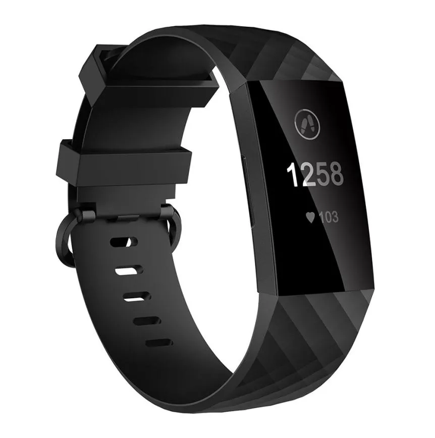 Pulseira para fitbit charge 3 banda substituição preto tpu pulseira de pulso para fit bit charge 3 acessórios de relógio inteligente ch3p5345871