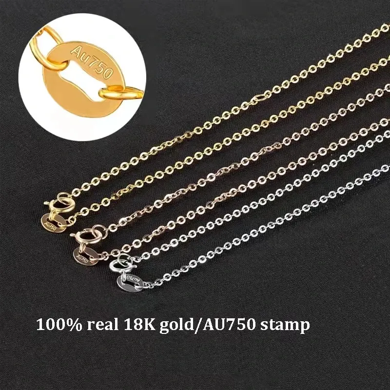 MIQIAO Echte 18 K Gouden Ketting Klassieke O Chain Ontwerp Pure AU750 Fijne Sieraden Geschenken voor Vrouwen NE002 231229