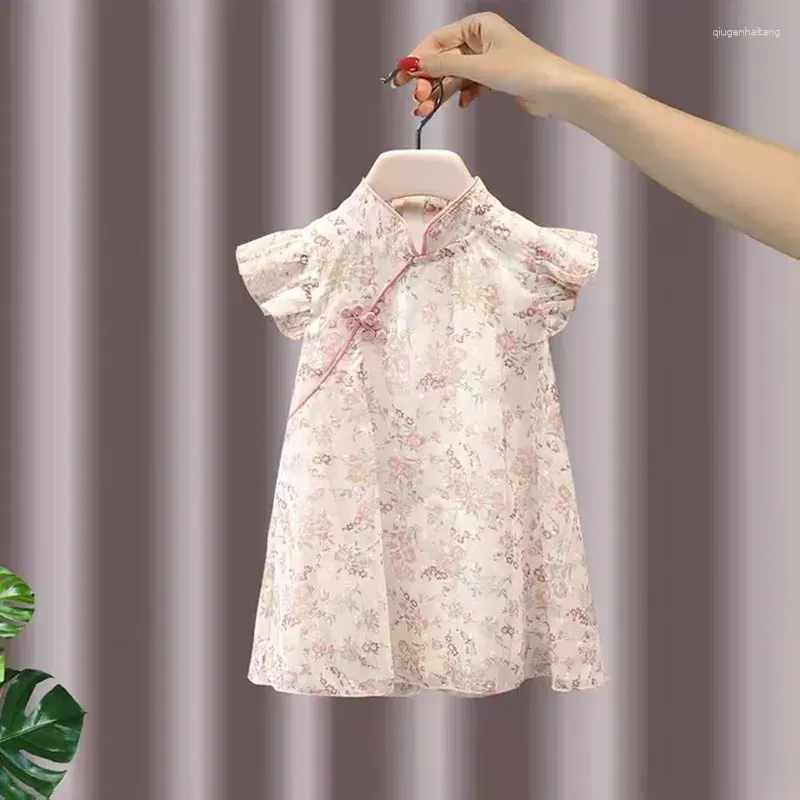 Meisje Jurken Meisjes Baby Jurk Zomer Kinder Chinese Stijl Hanfu Prinsesje Cheongsam 0-6years