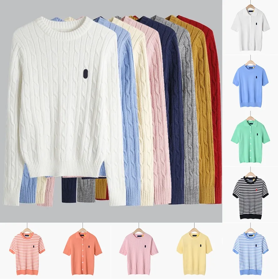 مصمم نساء رالف كنزات V-neck pullover الأكمام قصيرة tshirts سترة الهيب هوب الأزياء Laurens لورنس سليم يريكو ملابس السترة متوفرة القمة