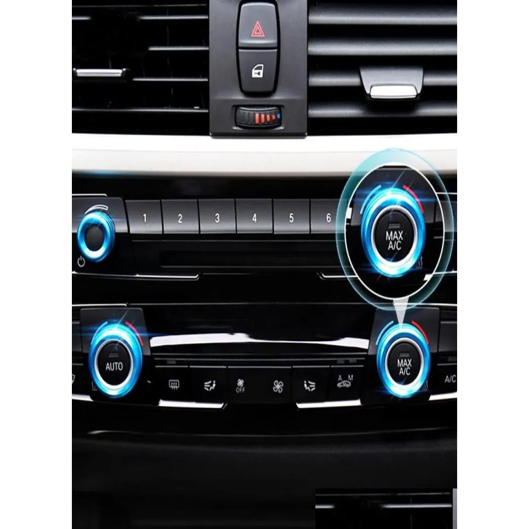Autocollants de voiture style boutons de climatisation O Rim Er Ring pour 1 2 3 4 5 6 7 série GT X1 X5 X6 F30 F32 F34 F10 F15 F45 F01 E70 Drop Dhypt