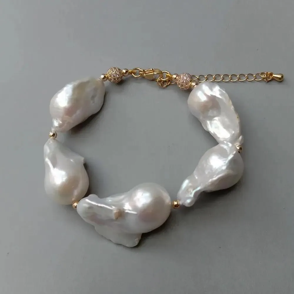 Bangła Y.ing SPLORWA HUTRUTURE White Keshi Pearl Bransoletka Bransoletka Moda Bransoletka Kobiet Biżuteria