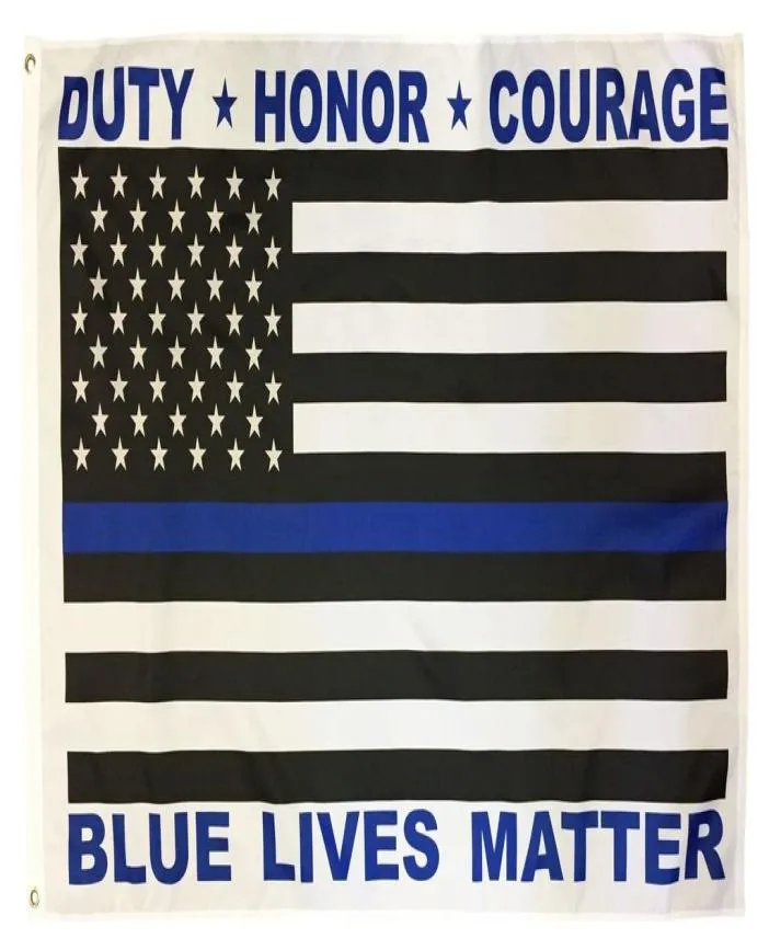 3x5ft 90x150cm Thin Blue Line Flag Duty Honor Courage Lives Live Matter Direct Factory Whole1214124