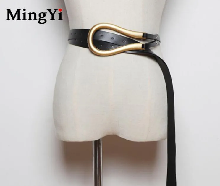 Designers femmes ceintures de mode de haute qualité dames grande boucle en fer à cheval en cuir Double gland ceinture de taille pour Coats9737712