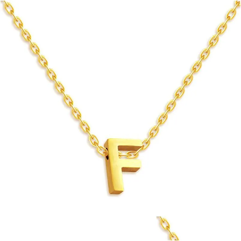 Pendentif Colliers Anglais Collier Initial En Acier Inoxydable Lettre D'or Chaîne Femmes Mode Bijoux Cadeau Will Et Sandy Drop Livrer Dhpn7