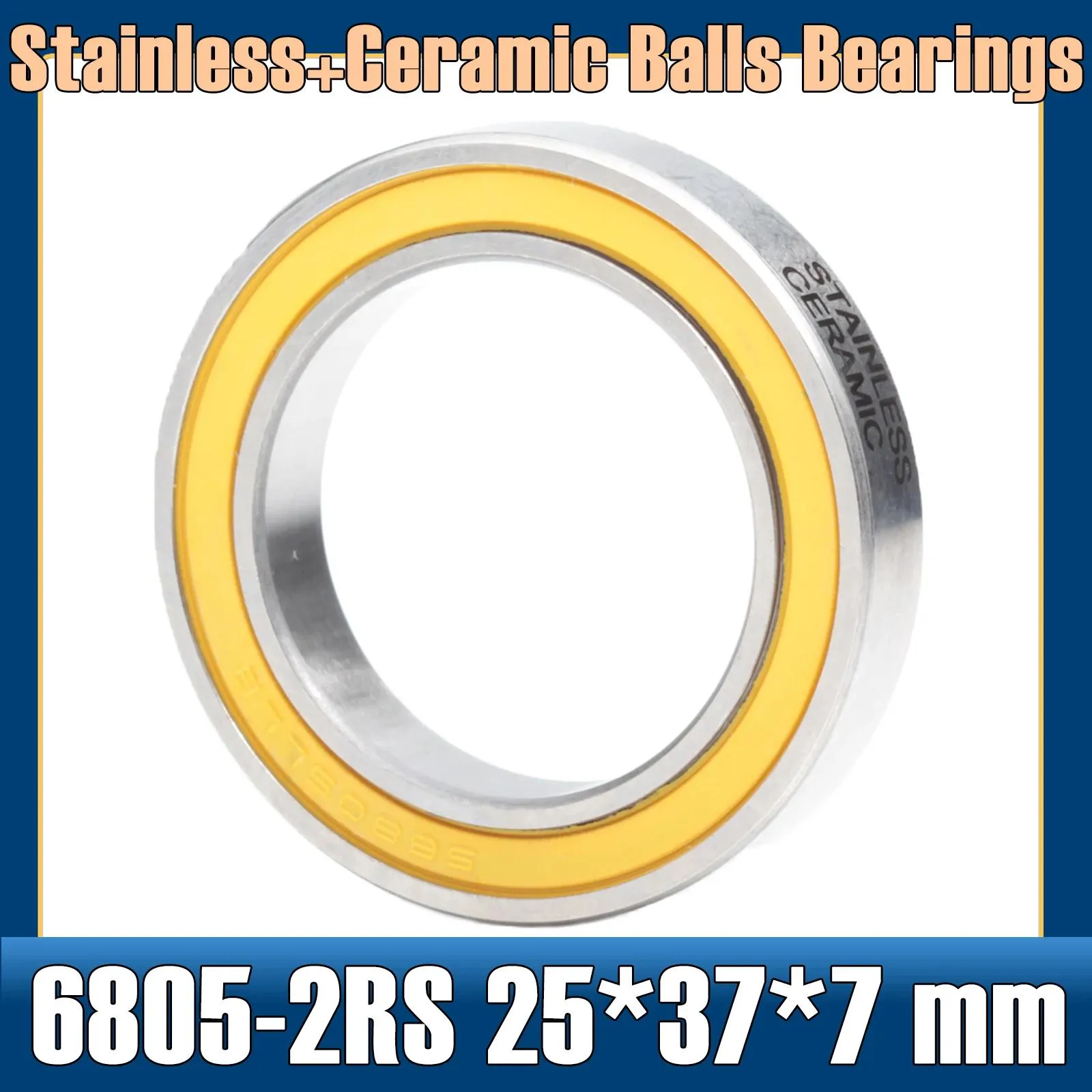 Diamonds 68052rs Stainless Bearing 25*37*7 Mm ( 1 Pc ) Abec5 6805 Rs Bicycle Bb Bracket Bottom 25 37 7 Ceramic Balls Bearings