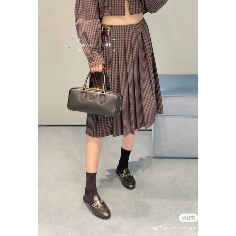 Women's Suits & Blazers Mm Family's Autumn/winter Plaid Series Mid Length Half Skirt+small Coat Fashion Set Academy Style Girl Letters