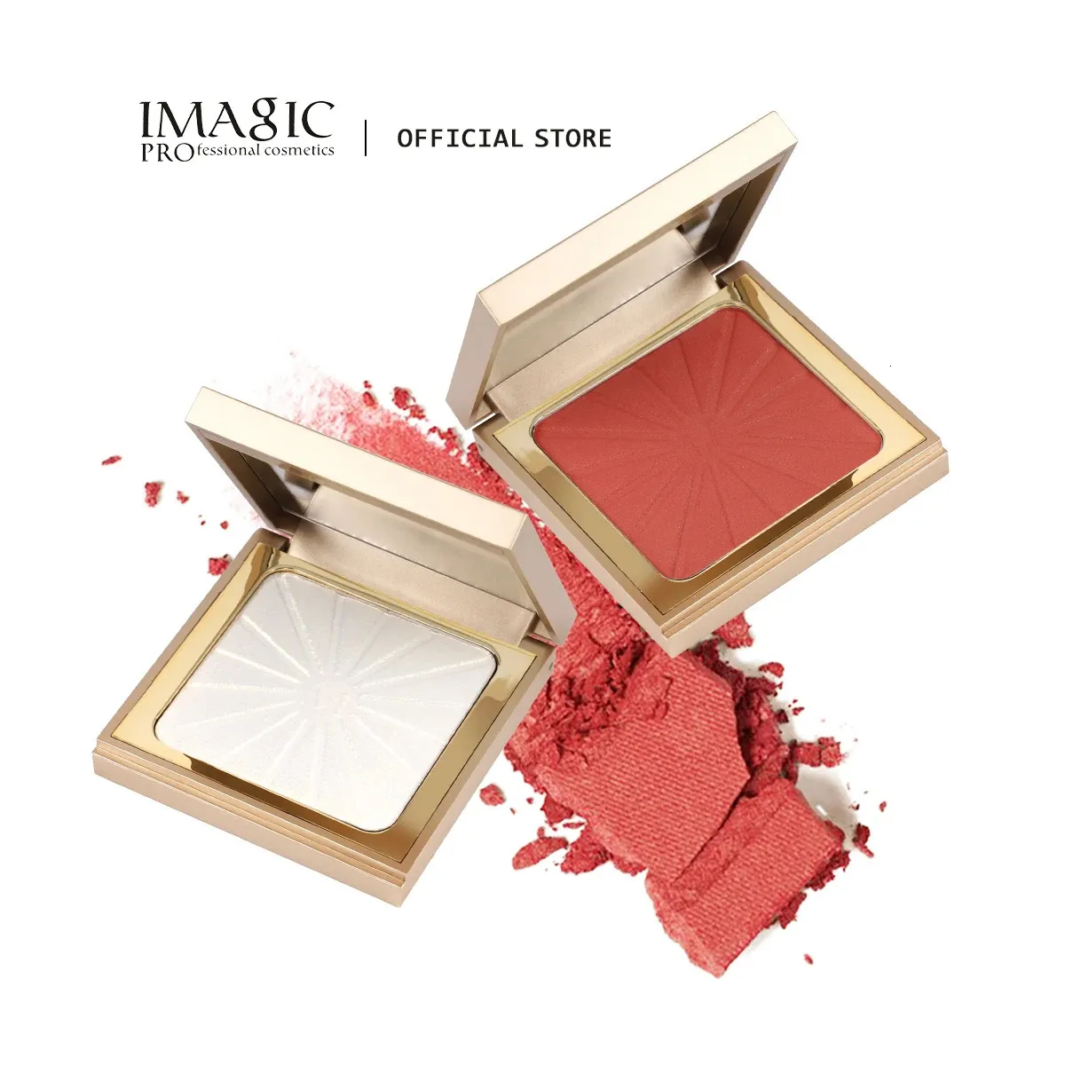 Imagic 8Color Face Blush Highlighter Palette Natural Cheek Pigment Rouge Lighten Longlasting Makeup Cosmetics 231229