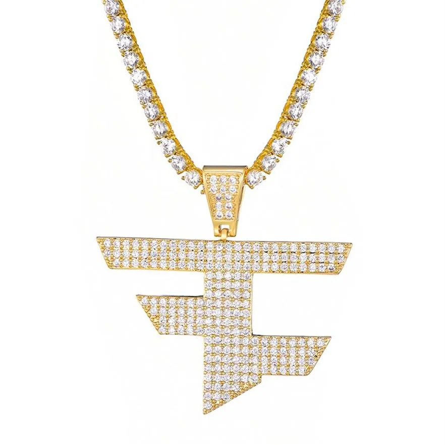 Designer Pendant Necklace Men Women Hip Hop Gold Silver Color Iced Out Cubic Zircon Jewelry Necklace305U