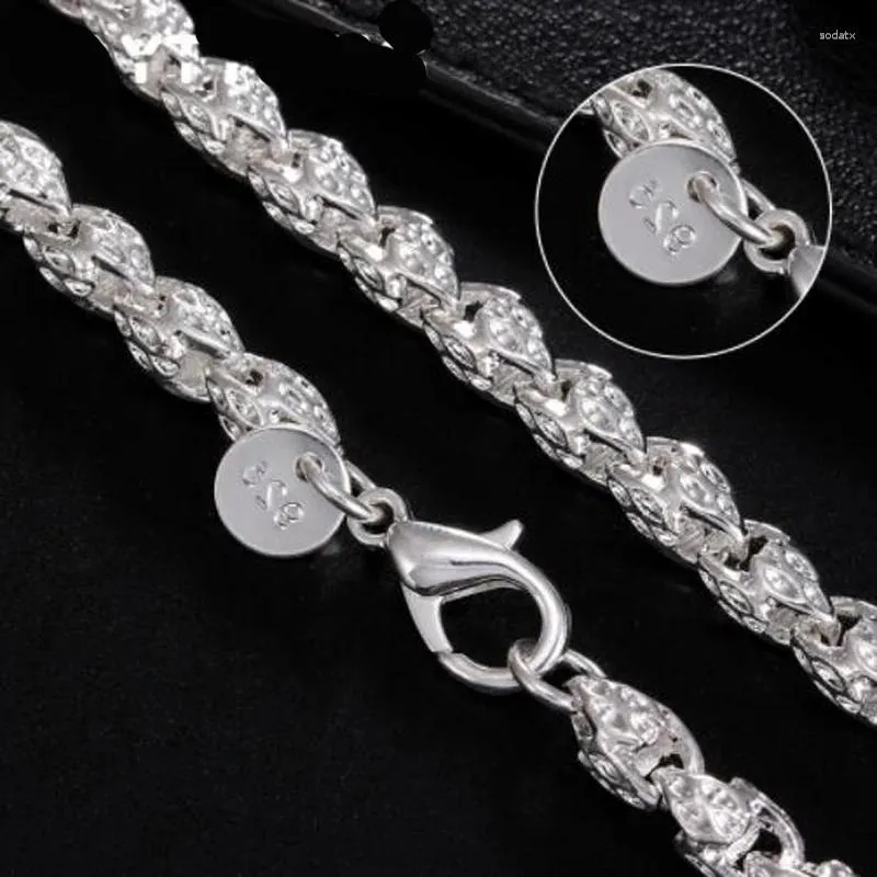 Chains 925 Sterling Silver 20/24 Inch 5MM Dragon Head Chain Necklace For Woman Man Party Fashion Wedding Jewelry Gift