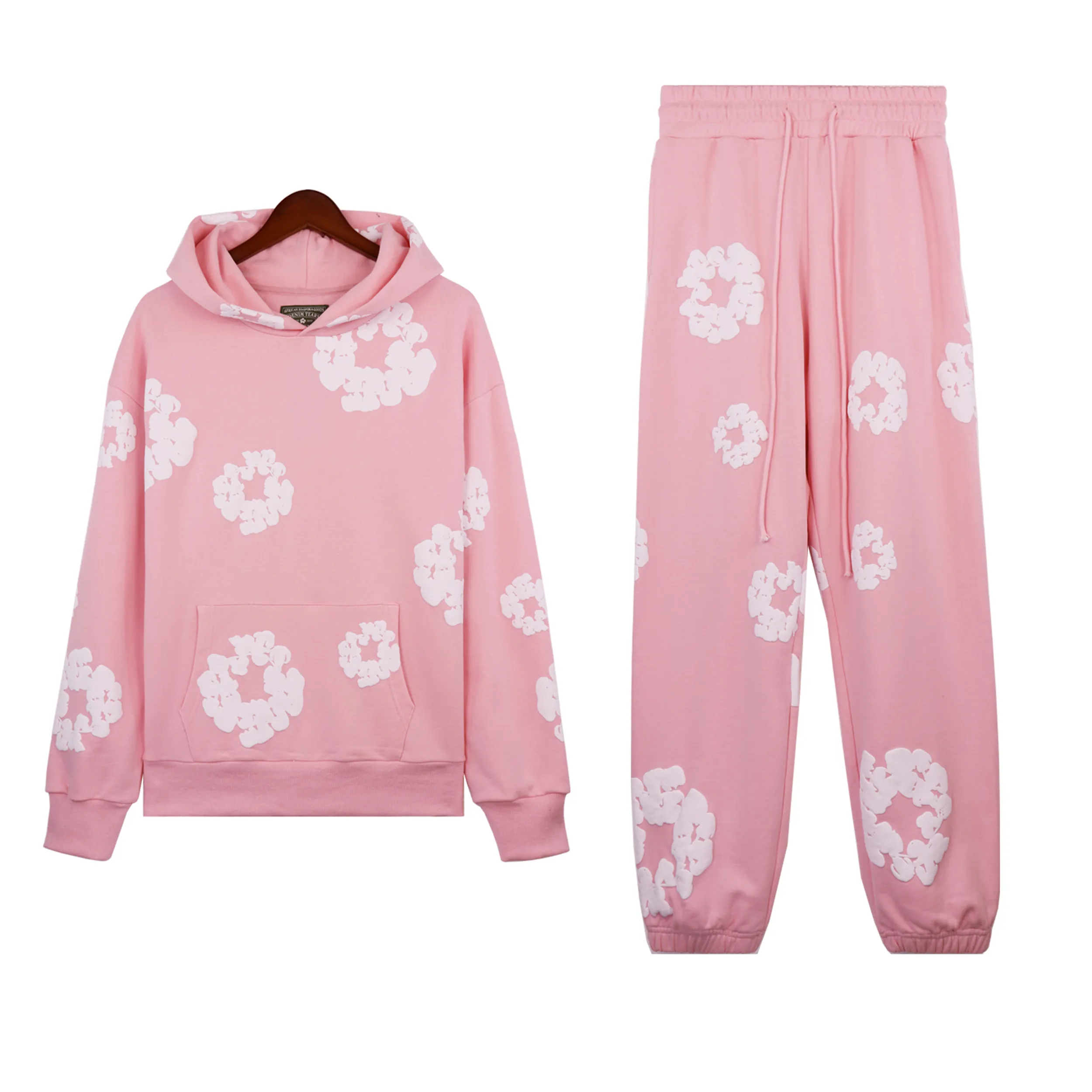 DHgate.com:Unisex Denim Jacket and Sweatpants Set: Oversized