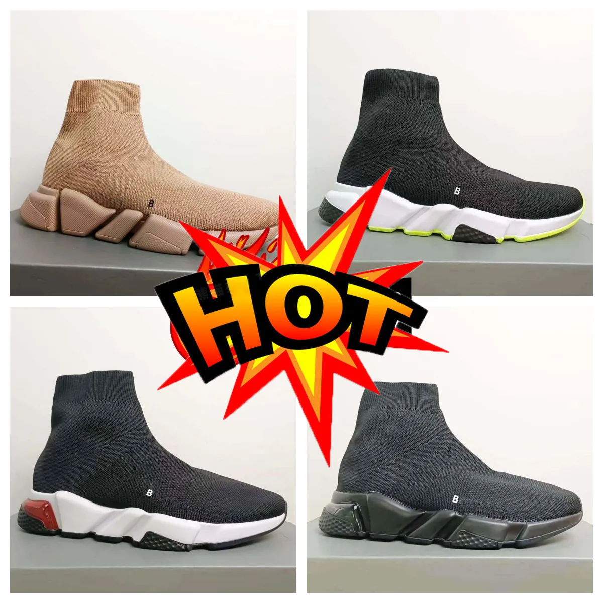 Designer Belincagas Speeds 2.0 V2 Chaussures décontractées Baskets à plateforme Hommes Femmes Tripler-S Paris Chaussettes Bottes Marque Light Ruby Walking Sports Respirant Graffiti High cool