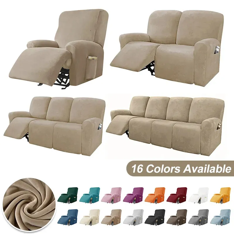 Aksamitna rozkładana sofa okładka elastyczne okładki fotela Lazy Boy Relaks Relining Seat do salonu 1234 Siedzenia 231229