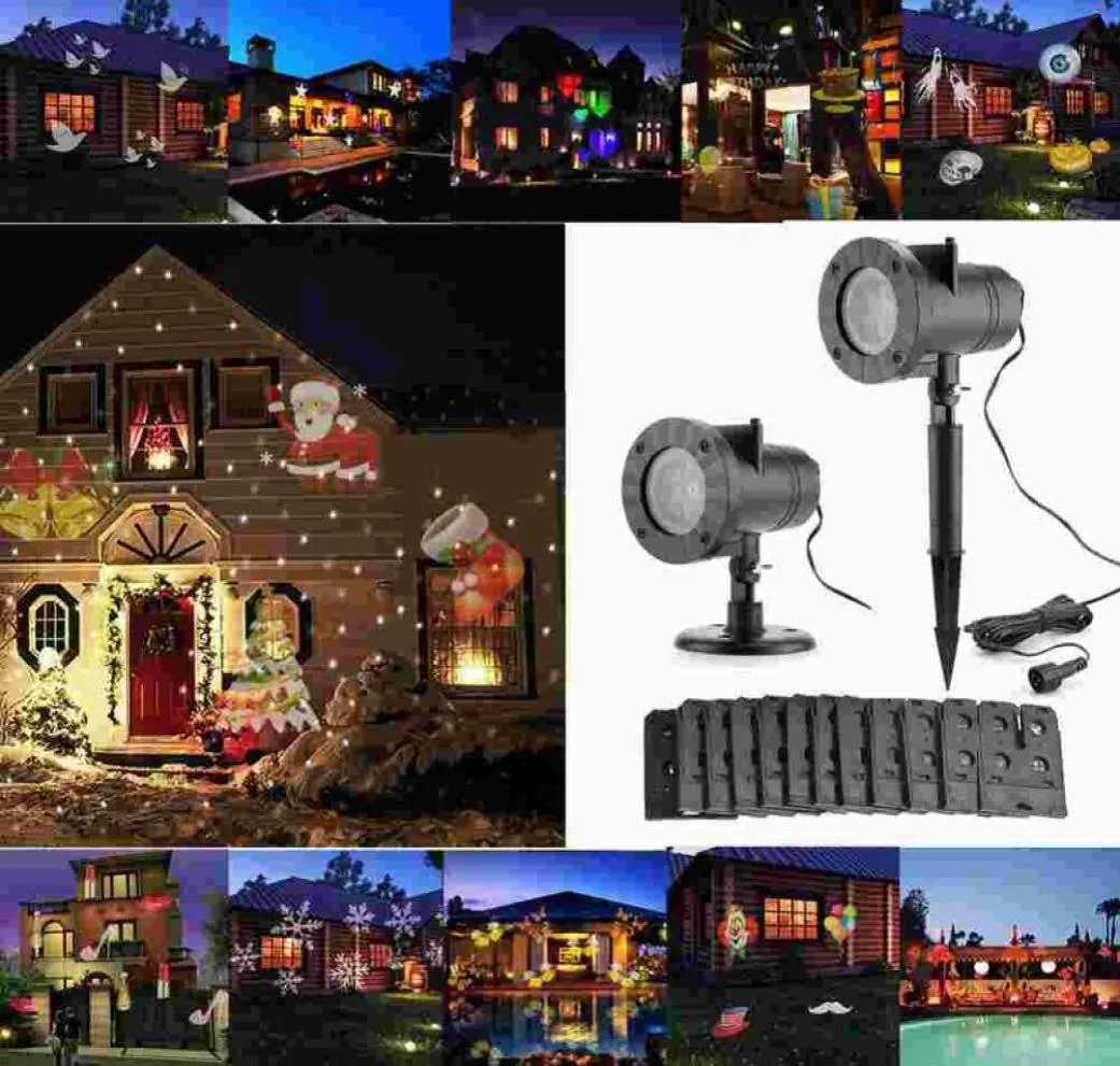 Kerst Laser Sterlicht RGB Douche LED Gadget MOTION Podiumprojectorlampen Buiten Tuin Gazon Landschap 2 IN 1 Bewegend Volledige Sky6220910