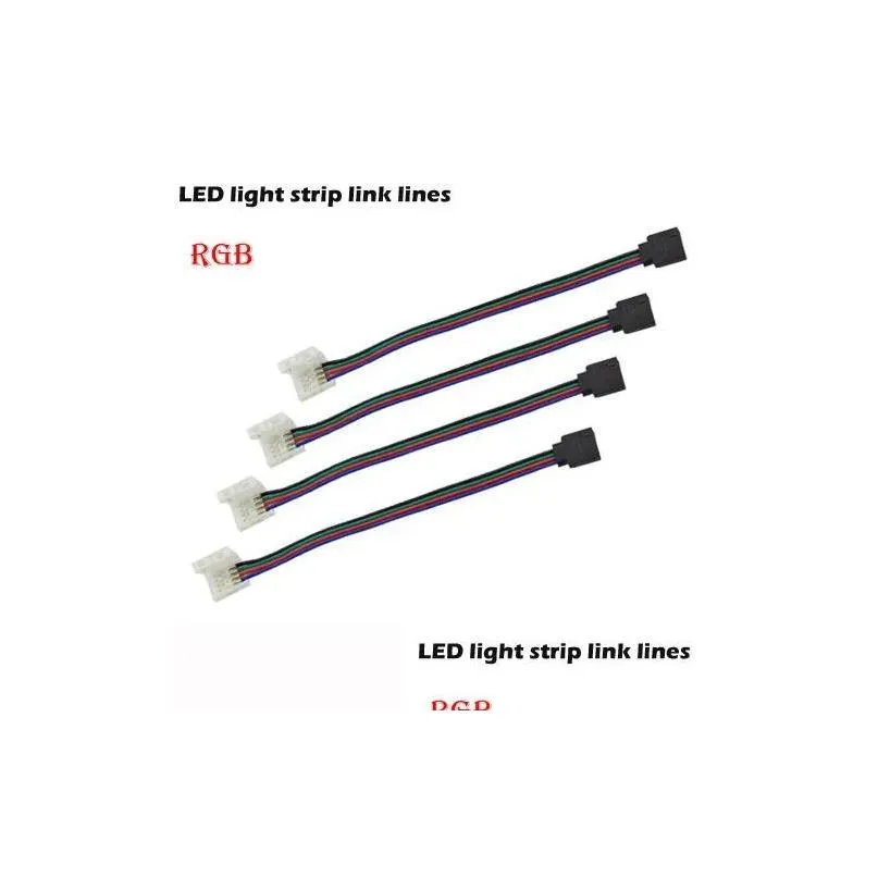 Autres accessoires d'éclairage Connecteurs de bande LED RVB 10 mm 4 broches sans fil de carte PCB à souder à 4 broches adaptateur femelle pour SMD 3528 5050 DH3BI