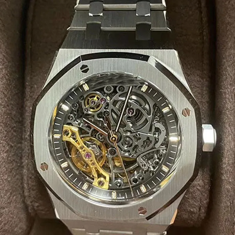 Automatyczne zegarki designerskie Męskie mechaniczne zegarek zegarek zegarek zegarki szafirowe szklane ze stali nierdzewnej pasek Montre z pudełkiem Wodoodporne czarne srebrne różowe złoto kolor