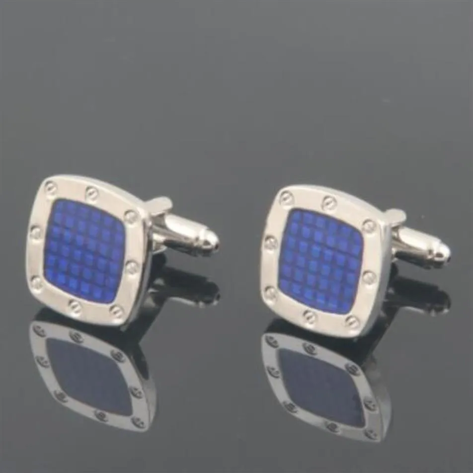 Luxury Audemais Plguet Cufflinks For French Man Shirt Cufflink Silver blue Octagon Cuff Button As Wedding Groomsmen Wear Jewelry C2379