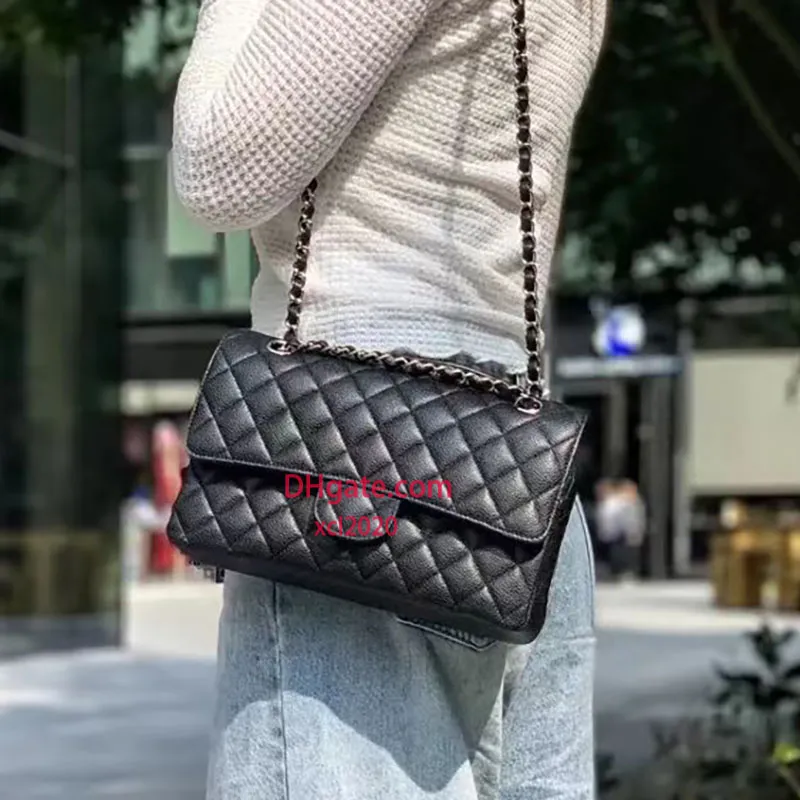 10A mais alta qualidade de luxo bolsa de ombro sacos de designer 25.5 cm mulher caviar couro de cordeiro cruz corpo saco moda high-end cadeia bagss senhora bolsa com caixa