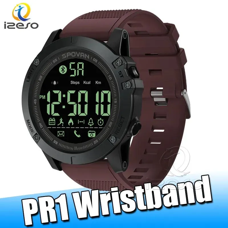 Braccialetti SPOVAN PR1 Orologio digitale Orologi sportivi impermeabili da uomo Barometro Altimetro Termometro Contapassi Monitoraggio Polsino izeso