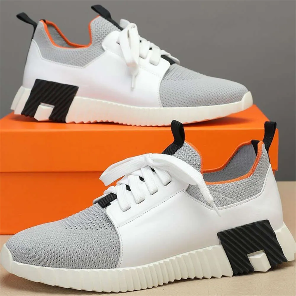 Studsande sneaker designer casual skor låga toppar kalvskinn mocka getskinn ljus sula mens tränare läder gummi slitbanan sula komfort gångstorlek eu 38-45