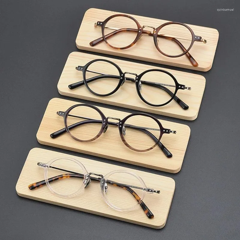 Lunettes de soleil montures japonaises faites à la main grandes lunettes rondes pour femmes lunettes Vintage monture hommes optiques lunettes de Prescription