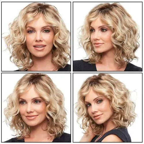 Wigs 40cm Women Sexy Short Curly Wavy Wig Synthetic Hair Party Cosplay Full Wigs