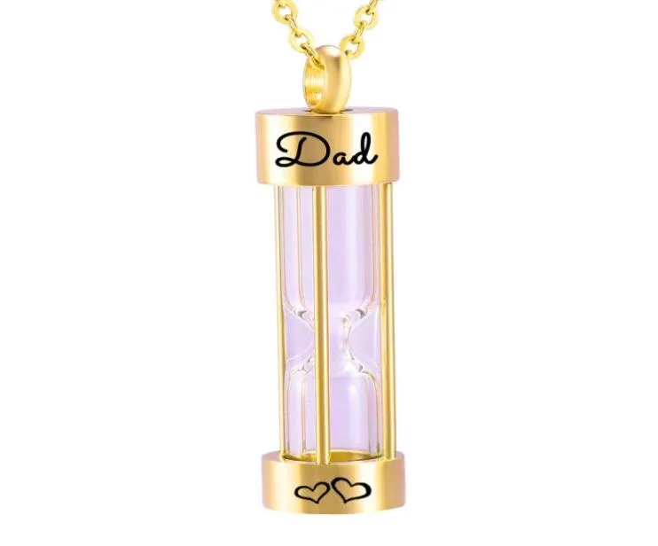 The New Gold memory Hourglass Urn Pendant Cremation Jewelry Urn Necklaces Memorial Ashes for Women Fill kit2210320