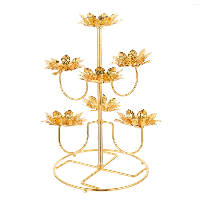 Kandelaars Kandelaar voor het aanbidden van Boeddha Woonaccessoire Messing Decor Delicate houder Gouden tafelkandelaar Lamp decoratief