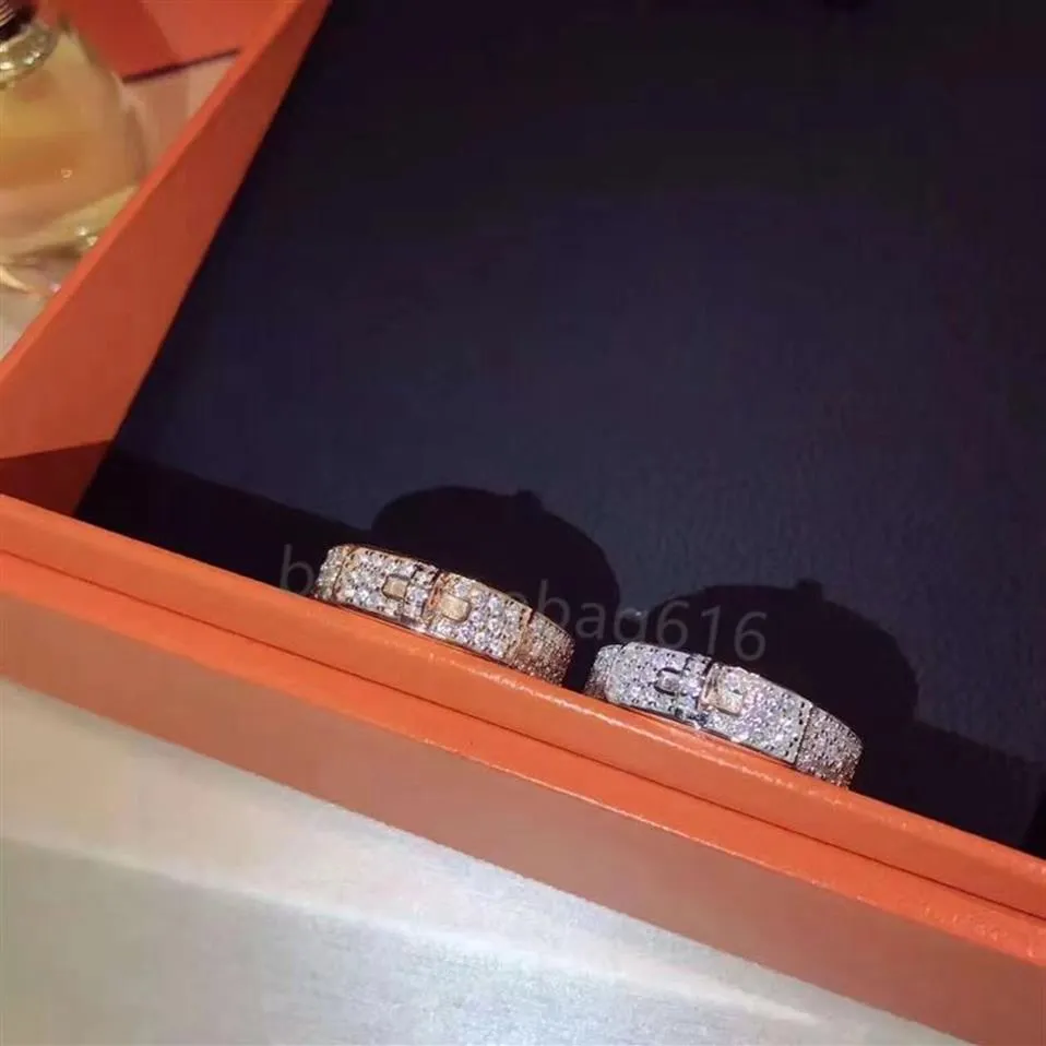 Стерлинговое серебро, классические женские круглые простые ювелирные кольца, набор колец, качественные золотые кольца из розового золота, превосходное качество, H-кольца Lock298O