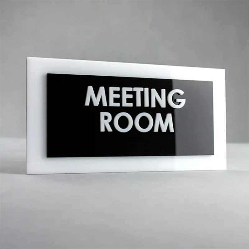 Simple design acrylic Office DOOR SIGN Name Plate. Easy Installation with Double Sided Tape