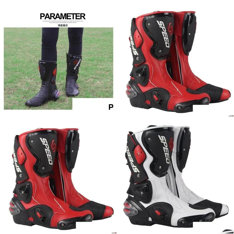 Racingskor Motorcykel Long Mountain Road Riding Anti Slip Protection Off-Road Lightweight Boots Drop Delivery Mobiles Motorcyklar DHR1N