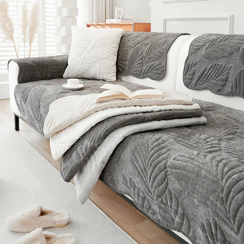 Jacquard Sofa obejmuje ręcznik Solidny kolor przeciwłosy Różne rozmiar fotelika Procetor Pluszowy miękki pyłek do domu 231229