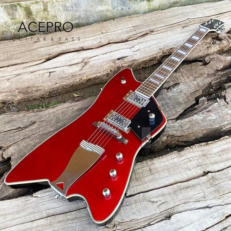 Guitare électrique personnalisée G6199 Billy Bo Jupiter, rouge métallique Thunderbird, touche en bois de rose, incrustation de vignettes, matériel chromé