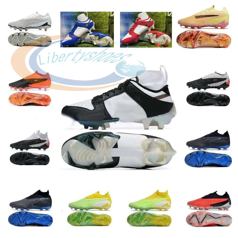 Barn ungdom Panda Mens White Cleats Phantom Elite GX FG Football Boots Boots Girls Womens Soccer Shoes Low High Red Blue Green Black