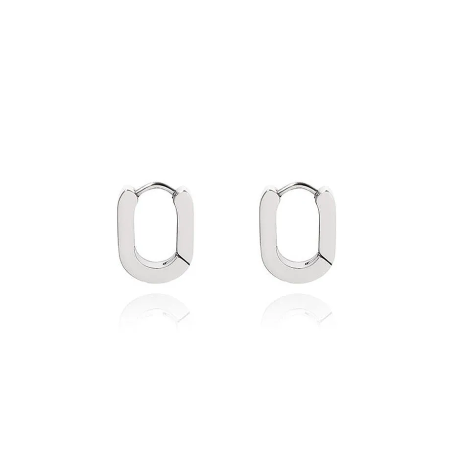 Titanium steel Ear Cuff does not fade minimalist style bold flat oval ring earrings male and female personality street250G